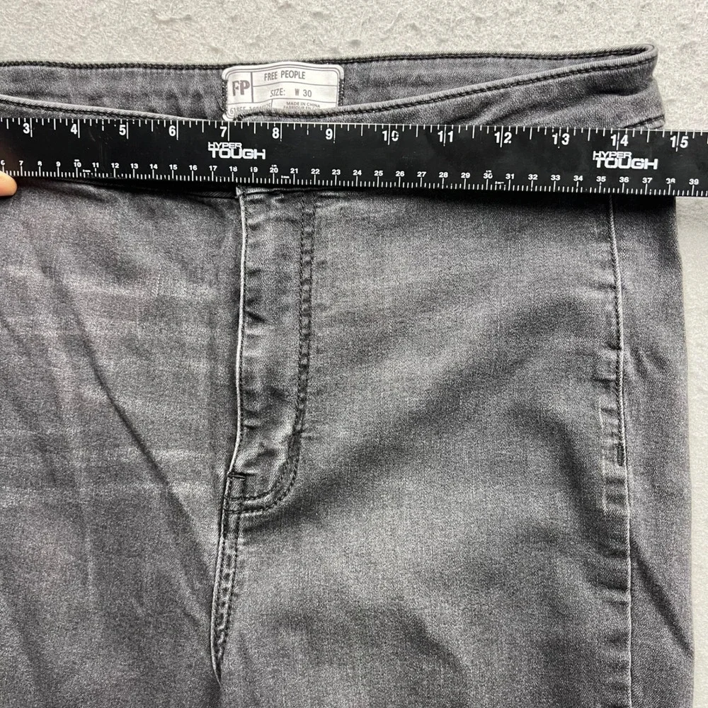 Free People Just Float On Flare Jeans Washed Black High Rise Bell Bottom W30